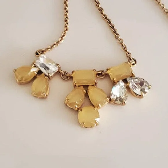 Kate Spade Secret Garden Necklace Butterscotch and Clear Colored Stones - Picture 2 of 7